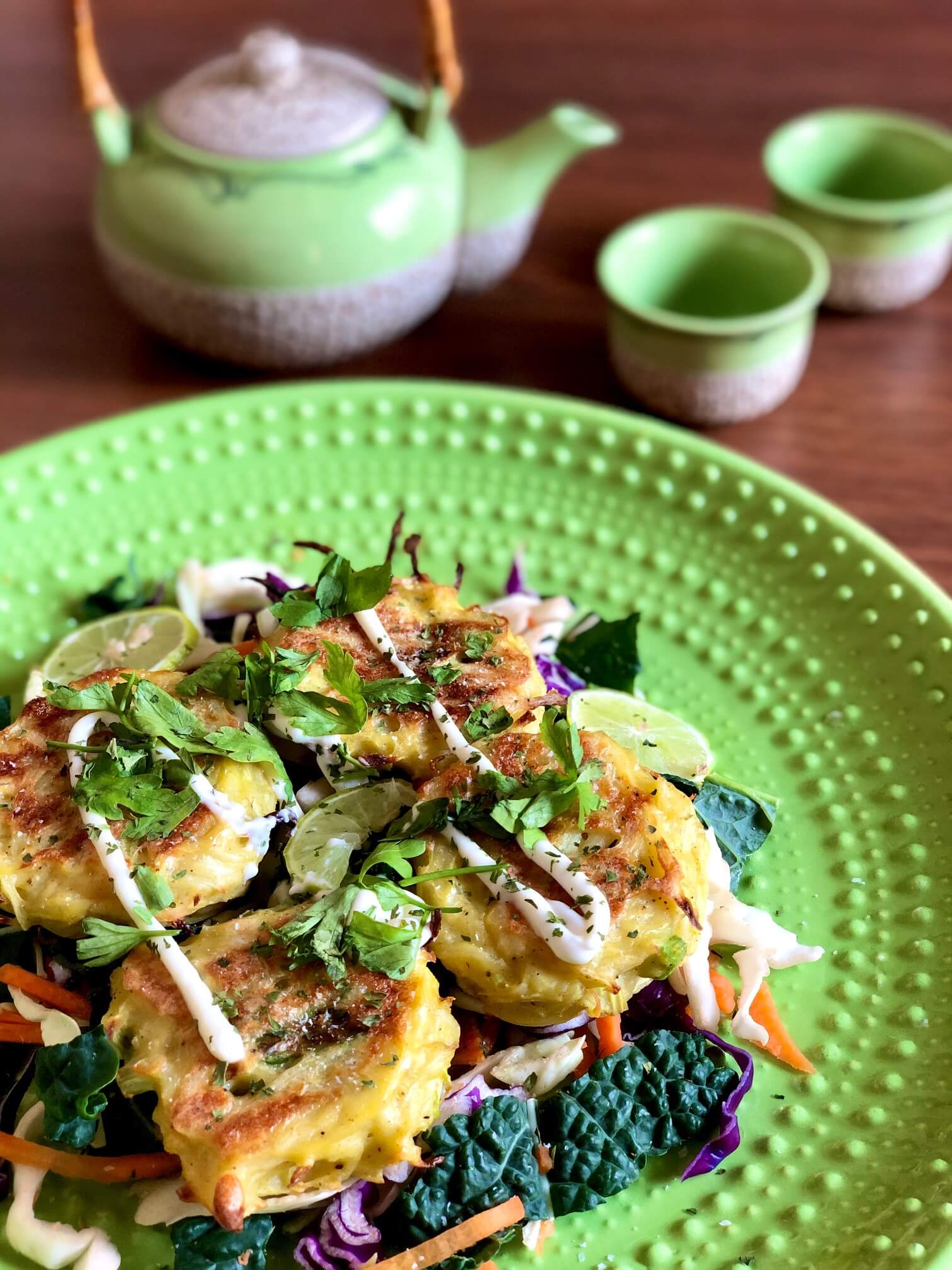 Baked Potato & Kohlrabi Cakes