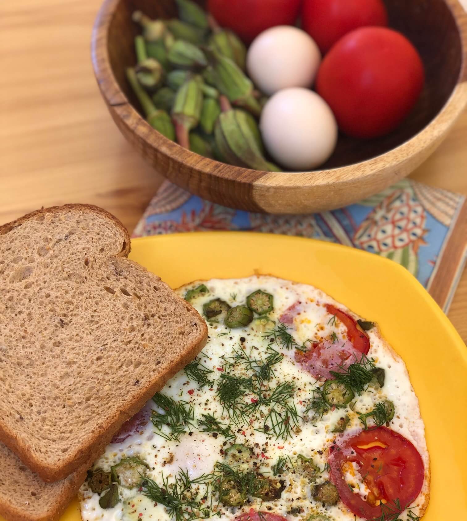 Egg-White & Okra Omelette