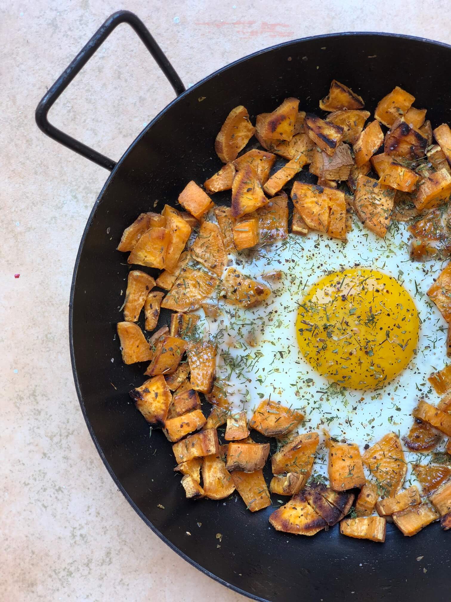 Duck Eggs & Sweet Potato Hash